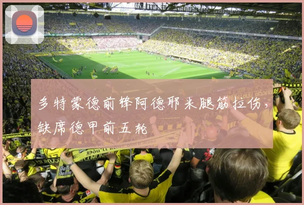 多特蒙德前锋阿德耶米腿筋拉伤，缺席德甲前五轮